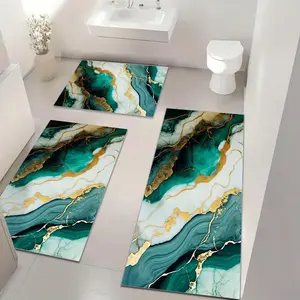 Marble Pattern Bathroom Mat, Non-slip Soft Floor Mat, Stain Resistant & Easy To Clean Bathroom Carpet for Bathroom, Kitchen, Living Room