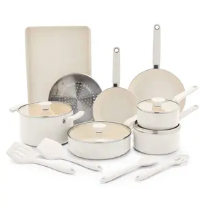 GreenPan Rio Advanced 16pc Ceramic Nonstick Cookware Set Cream GreenPan Rio Advanced 16pc Ceramic Nonstick Cookware Set Cream