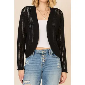 Curvy Open Knit Cocoon Body Cardigan