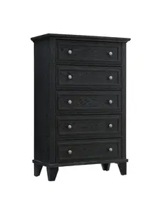 Gaomon 5-Drawer MDF Wood Tall Dresser Cabinet - Wide Storage Drawers, Wall Anchors - Home Organization Solution for Bedroom, Closet, Drawer Dresser Cabinet