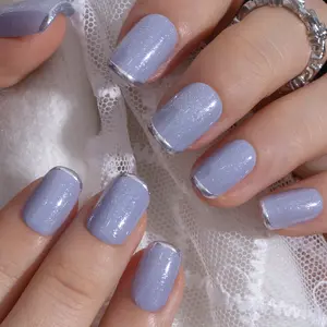 Charming Blue Magic Rose Press-On Nails | CurvLife Nail | 30pcs Medium Almond Fake Nails | Glossy Finish with Sparkling Petals & Delicate Details | Easy to Apply, Comfortable & Long-lasting | Perfect for Dates, Parties, Bridal Showers & Elegant Occasions