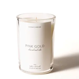 Pink Gold Luxury Candle with Cherry Almond and Cake