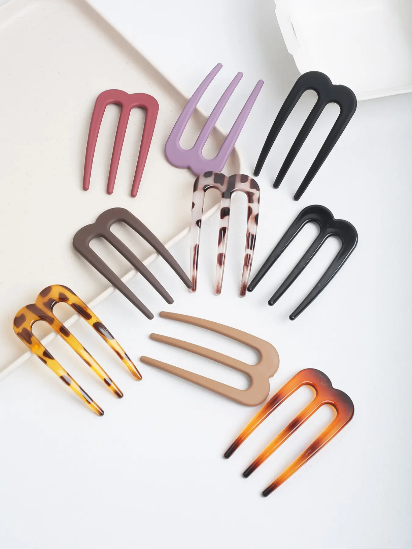 9pcs Elegant M-Shaped Three-Tooth Hair Pins, Simple Bun Fixing Accessories for Everyday, Stylish Hair Decoration for Women, Hair Pin Set, Hairpins, Hair Pins for Buns