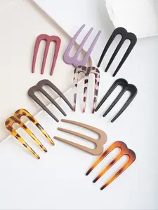 9pcs Elegant M-Shaped Three-Tooth Hair Pins, Simple Bun Fixing Accessories for Everyday, Stylish Hair Decoration for Women, Hair Pin Set