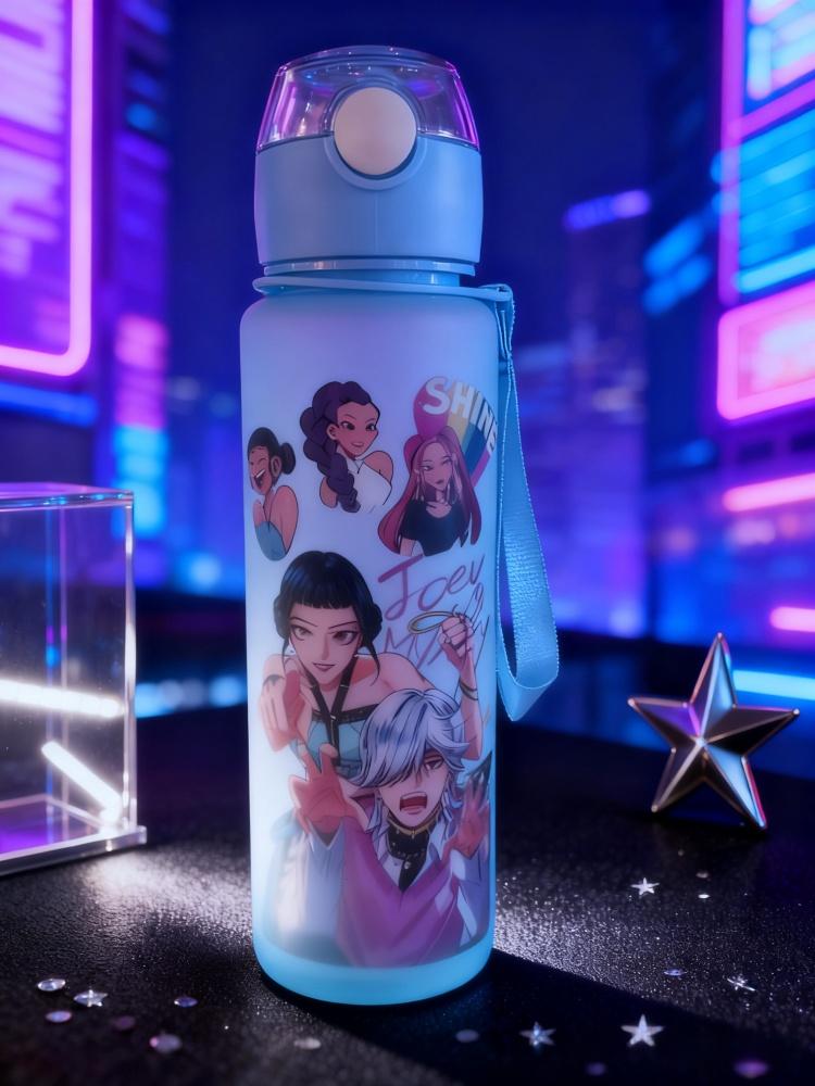 700ML KPop Demon Hunters Gradient Straw Cup (750ml)| Portable for Hiking,– Letter A-Z Girl, Portable High-Capacity | Outdoor Use