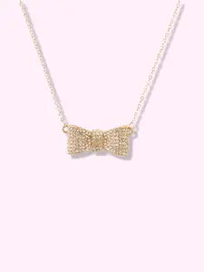 Rhinestone Bow Necklace
