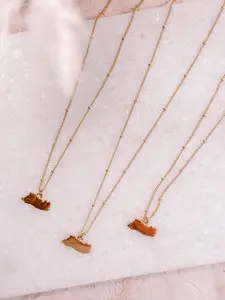 El Salvador 18K Gold Plated Pendant with Chain - 16 Inch Length, Water and Tarnish Resistant, Unisex Design