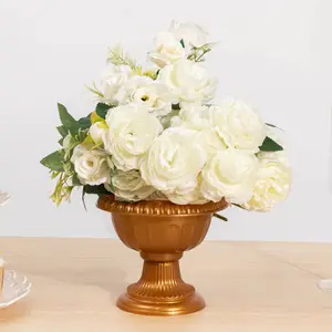 4-Pack Plastic Flower Pot Vases Roman Style Gold 6" - Classic Urn Planter