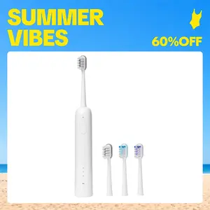 zdeer Oscillating Sonic Electric Toothbrush HS5 with 3 BrushHeads,3 Modes 3 Intensity Settings ,Traveling Partner vibrate brush White vibrate brush