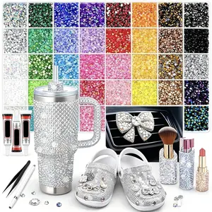 40000PCS 40 Colors Resin Jelly Rhinestones • 3MM Flatback Gems • Bedazzling Kit for Crafting, Clothing, Shoes, Nail, Make Up, Book, Diamond Art • DIY Decoration