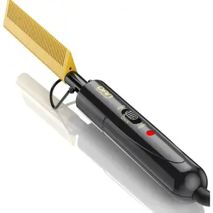 hot Comb Electric for Wigs,450 ℉   Small hot Comb for Edges,Low and high Temperatures, Hair straightening Comb for Black Hair,Portable & Dual Voltage for Travel & Home-