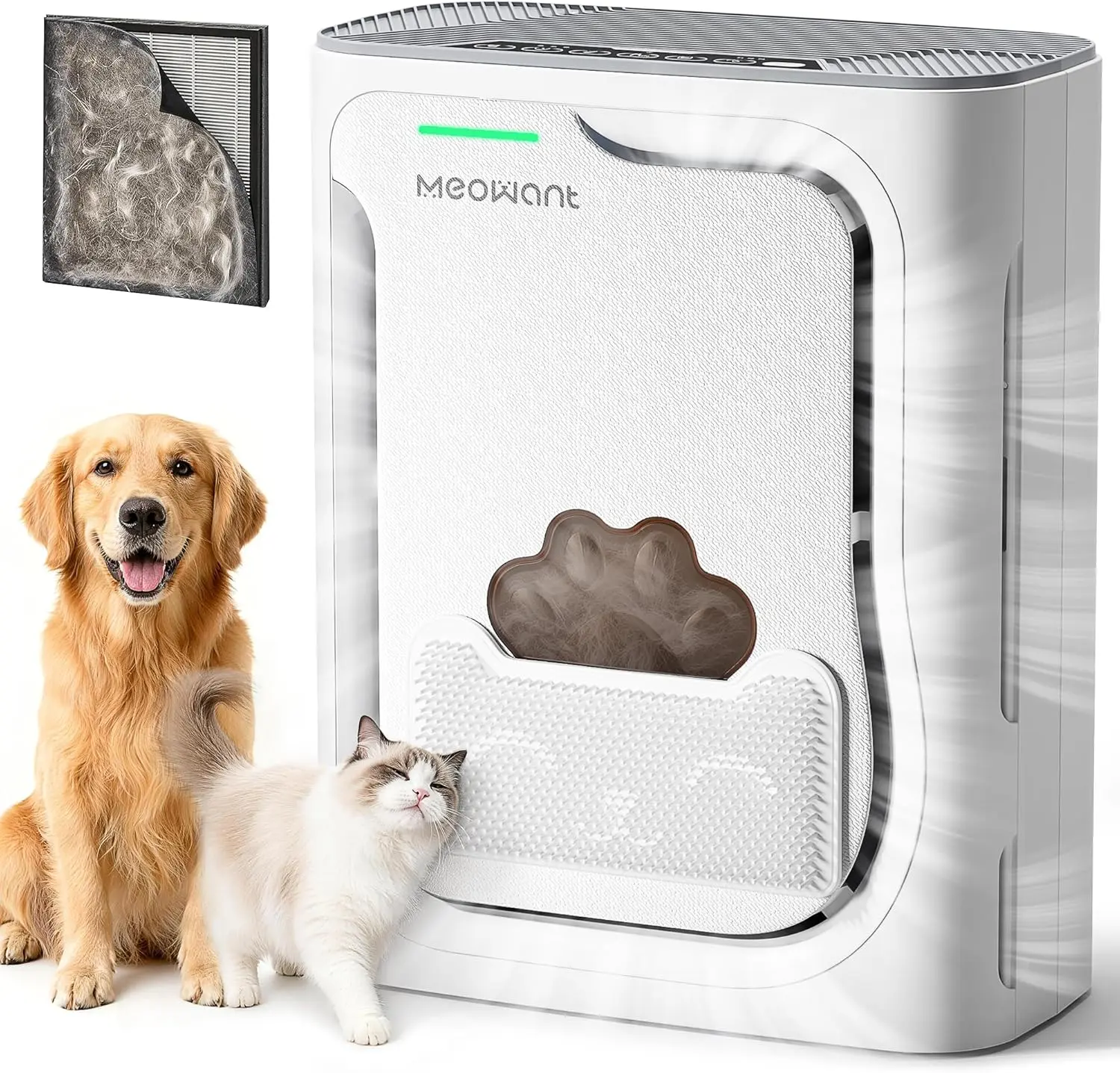 Air Purifier for Home Large Room 2600ft², H13 HEPA Filter, Double Air Intake, PM2.5 Air Quality Display, Auto Mode, Washable Pre-Filter, 2X-Purification For Pet Hair Dander Odor Dust, White