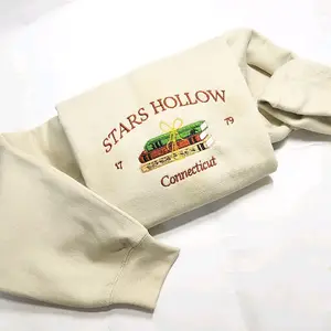 Embroidered Gilmore Girls Stars Hallow Cotton Crew Neck