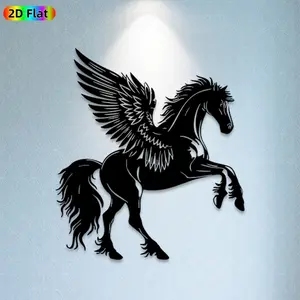 1pc Pegasus Metal Wall Art Pegasus Statue Mural, Ideal Gift for New Year, Easter, Weather-Resistant Metal Wall Decor Wall Sculptures, Perfect for Indoor Wall & Outdoor Fence, Mythology Enthusiasts