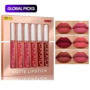 Long-Lasting Matte Liquid Lipstick Set, 6 Pcs/Set Waterproof Lip Gloss, Suitable for All Skin Types, Makeup Accessories for Girls and Women #GLOBAL PICKS