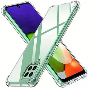 Case for Samsung Galaxy A12 / Galaxy M12, Clear Phone Case with Reinforced Corners Camera Protection Bumper Slim Fit Shockproof Flexible TPU Case, Transparent