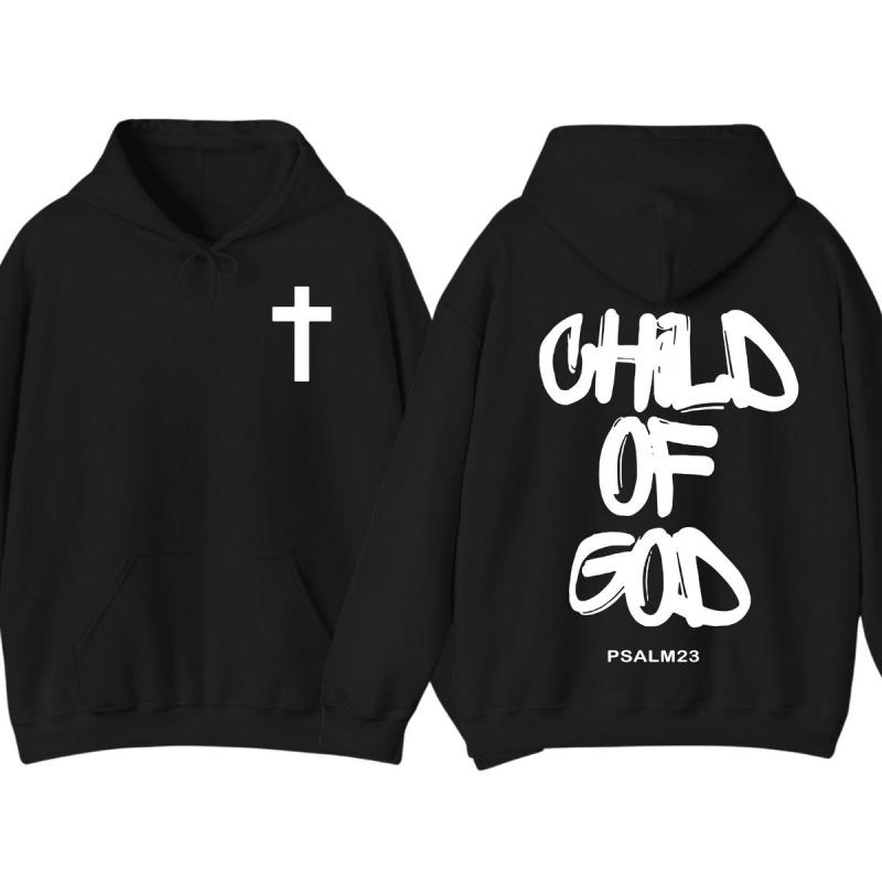 Child of God 2-sided Hoodie, Faith Graphic Pullover, Christian Streetwear Sweatshirt, Unisex Casual Outfit, Trendy Spiritual Apparel