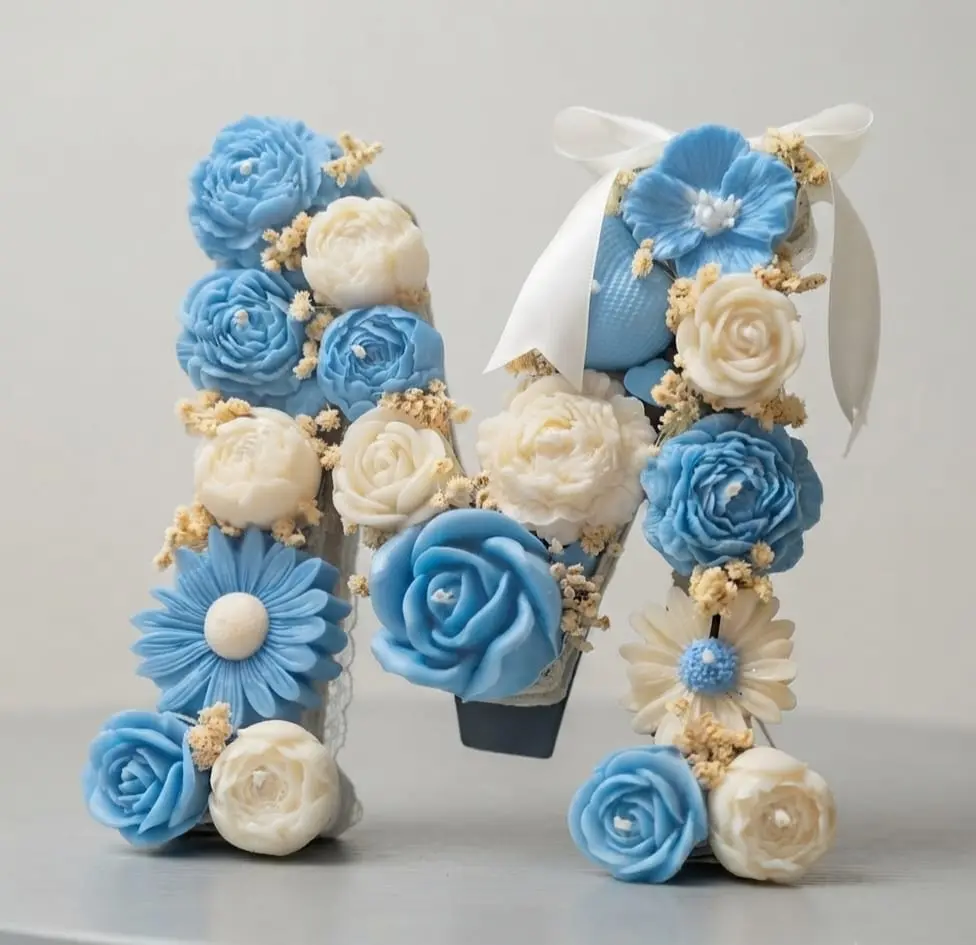 LETTERS IN BLOOM HANDMADE CANDLES LETTERS IN BLOOM HANDMADE CANDLES