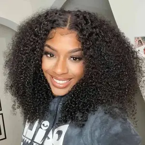 MOREFACE BEAUTY Glueless Wig 5 Seconds Quick Install Wear&Go 7x5 Pre-Cut HD Lace Kinky Curly Human Hair Wig Beginner Friendly