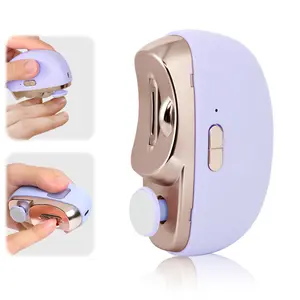 Electric Nail Clipper,Electric Nail File,3 in 1 Automatic Nail Trimmer with Polishing,Automatic Nail Grinder for Women,Electric Nail Trimmer with Nail File Nail Buffer for Men,Baby, Seniors (Purple)