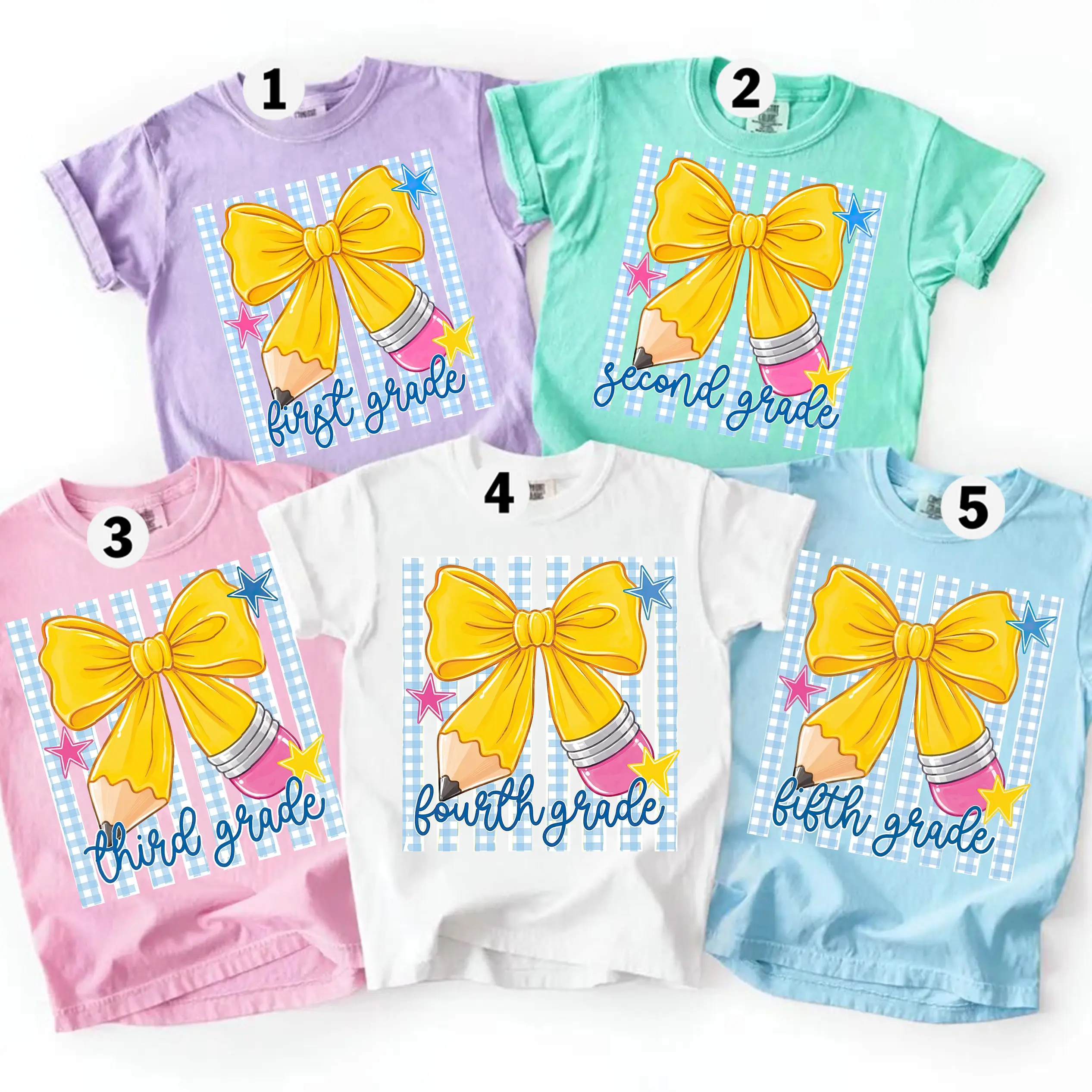 Coquette Back To School Youth Tee, Pencil Bow Shirt, First Day Of School Tee, Pre-K To 4th Grade Shirt