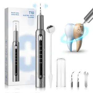 Oceantree Plaque Remover for Teeth, Dental Cleaning Kit Tartar Remover for Teeth with LED Light & 5 Modes, Rechargeable Dental Cleaner, 2 Replaceable Heads Water Flosser Daily Cleansing Adjustable