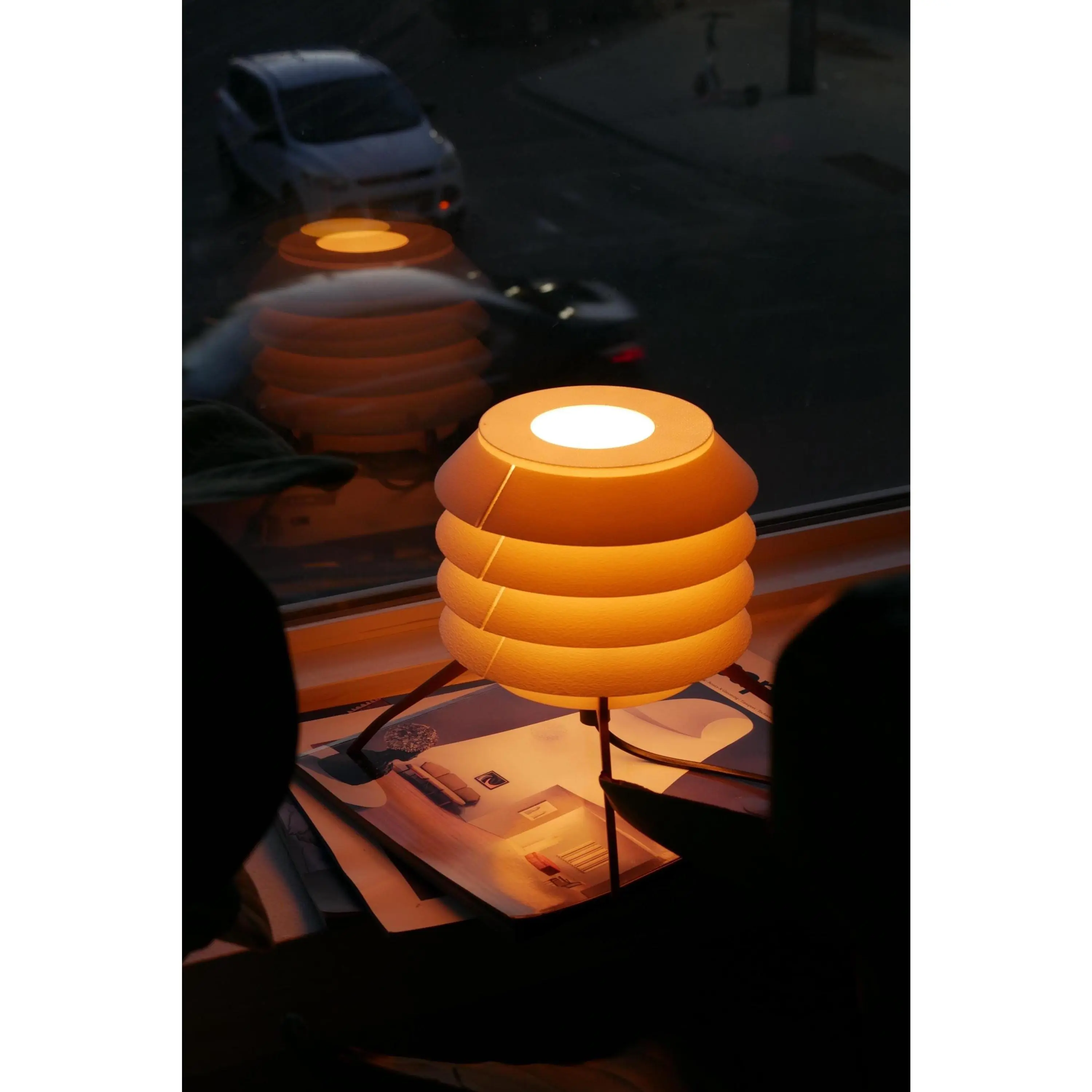 Small Ambient Ring Lamp • Modern Cylinder Light • Warm Decor • Minimalist Table Lamp [ARLO Mini]