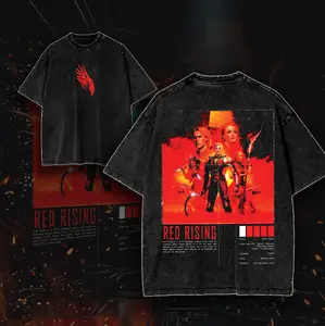 Red Rising- The Reaper of Mars Oversize Lightweight Cotton Washed TShirt, Rise for Mars Design Clothes, Dystopian Sci-Fi Fan Apparel, red rising merch