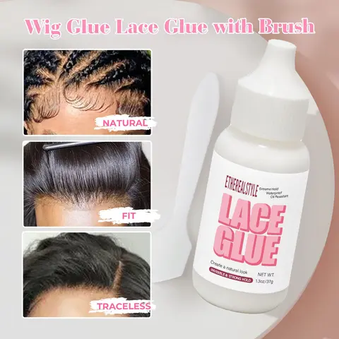 37ML Lace Wig Glue Waterproof Adhesive, Water-Based Formula, Gentle Non-Irritating, Fast Drying, Secure Hold for Wigs, Unisex, Hair Lace Glue