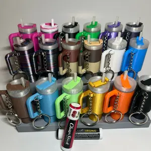 Mini Tumbler Keychain Lip Balm Holder - Durable Split Ring Keychain for Car Keys & Bags Perfect Valentine's Day Gift