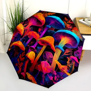 mushroom pile (1) New printed universal umbrella, automatic folding umbrella, portable foldable travel umbrella, outdoor umbrella, Black Friday, Christmas, and birthday gift.