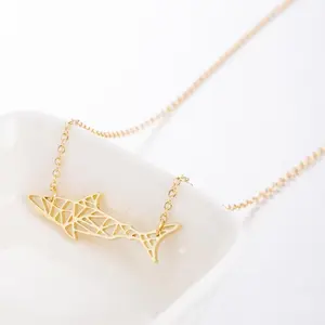 Summer Fashion Personality Hollow out Shark Necklace Pendant Clavicle Chain Accessories