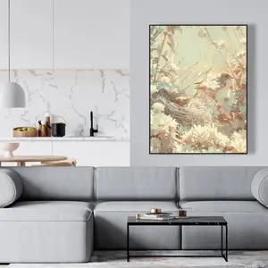 212 MAIN The Nest 36x48 in. Yellow Framed Decorative Minimalist Wall Art - Artistic Print, Gift-Worthy Home Decor & Supplies Piece