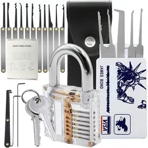 34-Piece Lock Set For Storage And Picking - Stainless Steel Padlocks, 3 Pick, 6 Keyed Locks For Shed, Garage, And Fence