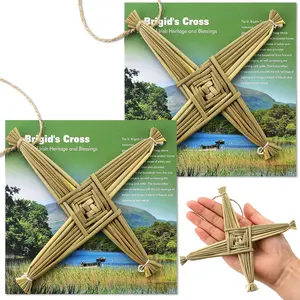 2 count . Brigid's Wall  and Card Irish  Saint Brigid's  History Card Irish Blessing  Ireland  Wall Traditional Decor for Celtic Imbolc (6 in,,Green)