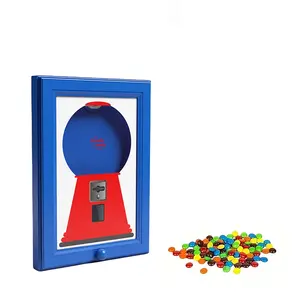 1 piece blue wall mounted square candy dispenser, photo frame shaped candy dispenser, hanging candy photo frame, photo frame twister, convenient and quick to dispense candy, nuts, also suitable for filling pet snacks, perfect Christmas gift Decor