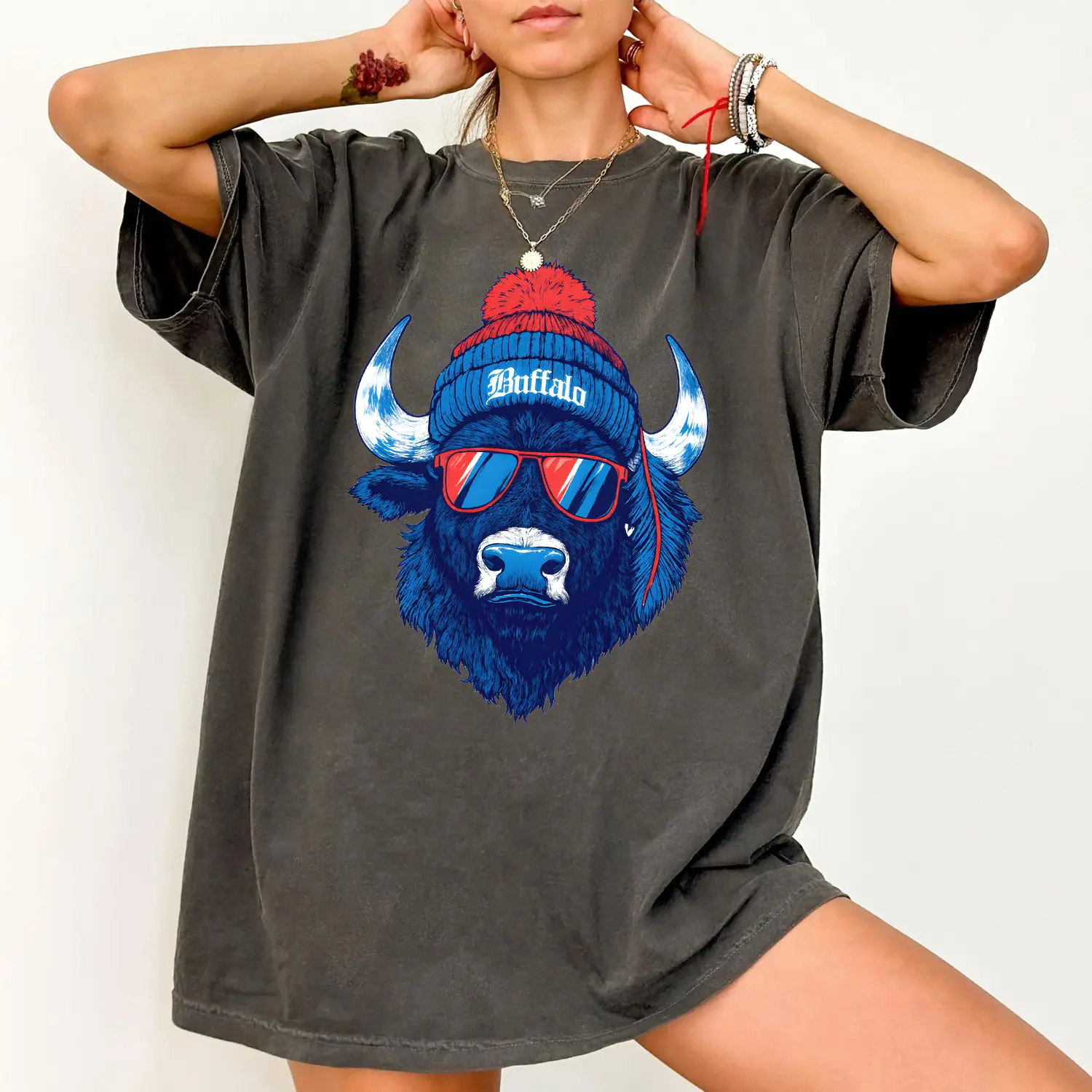 Buffalo Bison Graphic T-Shirt, Vintage Buffalo Mascot Shirt, Funny Game Day Tee, Retro Sports Gift, Unisex Shirt