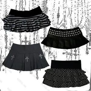 American punk gothic retro style Emo Girl slimfit skirt subculture Harajuku sweet and sexy spicy girl style versatile mini skirt