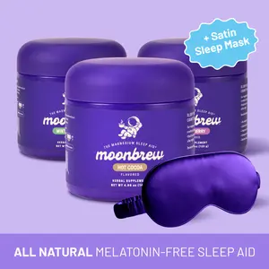 MoonBrew Sleepy Hot Cocoa, Sleepy Berry & Mint Chocolate TRIPLE PACK – Melatonin-Free Magnesium Sleep Drink – Calm Mix Natural