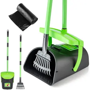 MXF Pooper Scooper Swivel Bin & Rake Kit with 20 Waste Bags, 36.6" Long Handle Non-Breakable Dog Pooper Scooper for Large Medium Dogs, Poop Scooper for Lawn Yard Dog Kennel