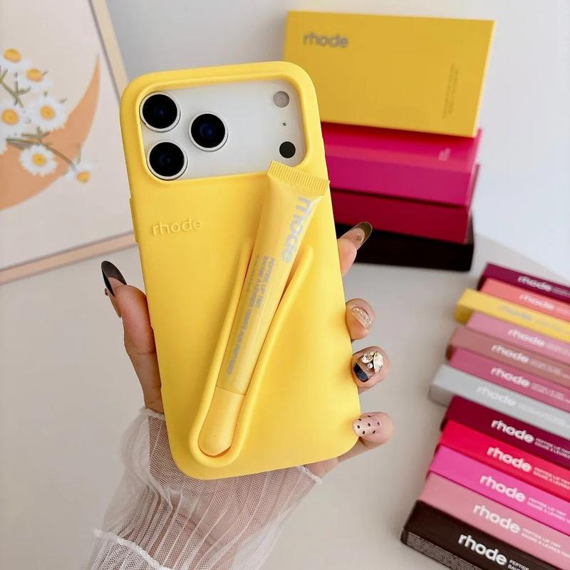 Rhode Silicone Phone Case with Lip Balm Holder for iPhone 11 12 13 14 15 16 17 Pro Max