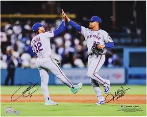 Francisco Lindor & Juan Soto New York Mets Autographed 16" x 20" Celebration Photograph - Fanatics Authentic Certified