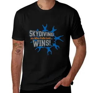 Cool Skydiving Parachuting Mens T Shirts Cotton Short Sleeve T-Shirt Crew Neck Tees Casual Shirt