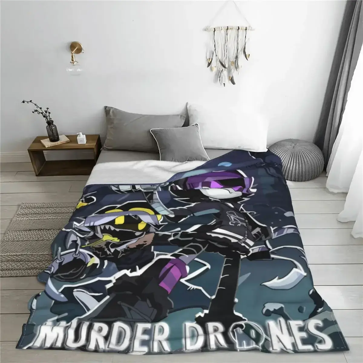 Murder Drones Anime Fleece Throw Blanket N and Uzi Blankets for