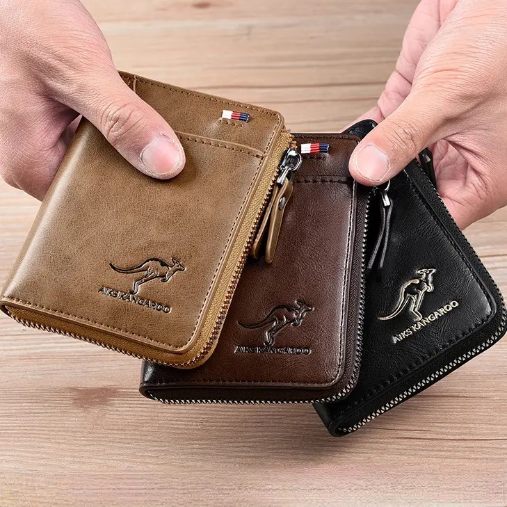 Men’s Wallet, Leather Wallet, Billfold, Gift for Men, Husband, Boyfriend, Son, Large Capacity with Multi Card Slots, RFID Anti-theft Protection, Durable, Scratch & Wear-Resistant Leather, Holiday Gift, Party Gift, Christmas Present, Practical Gift for Him