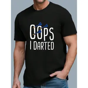 Men's OOPS I DARTED T-Shirt] OOPS I DARTED Men's Short Sleeve T-Shirt Summer T-Shirt  graphic tees men crop tops summer outfits for men summer tops T-Shirt