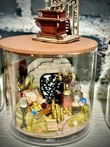 DIY Bank Hut Toys Mini Harry Magic Little House Gift Building