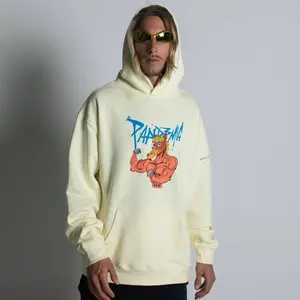 Pandemic Stallion Butter Yellow Hoodie - Midweight 9.4 oz Fleece, Soft Interior, Relaxed Fit, Large Kangaroo Pocket, No Drawcord, Everyday Comfort