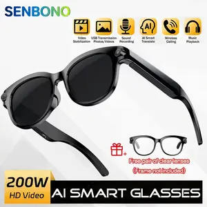 SENBONO Smart camera glasses AI real-time translation voice assistant High-definition camera Type-C charging Portable smart AI glasses