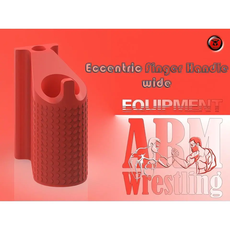Eccentric Finger Handle Wide for Arm Wrestling - Improve Hand, Wrist, and Cupping Strength - Red